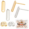 60Pcs 2 Colors 201 Stainless Steel Stud Earring Findings with Hole EJEW-BBC0002-15-1