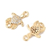 Brass Micro Pave Cubic Zirconia Pendants KK-R219-06G-2