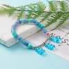 Polymer Clay Heishi Beads Stretch Charm Bracelets BJEW-JB05767-05-3