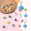 16Pcs 8 Colors Handmade Lampwork Pendants LAMP-FS0001-47-2