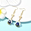 Handmade Seed Evil Eye & Cross Dangle Earrings EJEW-MZ00227-05-2