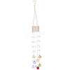 Flower Round Glass Beads Tassel Hanging Suncatchers for Window Garden Outdoor Decoration HJEW-WH20020-007C-1
