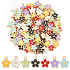 140Pcs 7 Colors Alloy Enamel Charms ENAM-HY0003-03-1