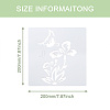 2Sets Square with Floral & Butterfly Pattern PET Drawing Stencil DIY-CW0001-12-4