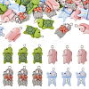 24Pcs 4 Styles Opaque Resin Pendants RESI-TA0002-07-1