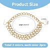 4Pcs 2 Colors Aluminium Boot Strap Chains HJEW-HS00038-2