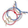 Brass Evil Eye Link Cotton Rope Bracelet Ethnic Vacation Jewelry NU3371-1