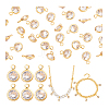 30Pcs Brass Micro Pave Cubic Zirconia Pendants KK-PH0010-12-7