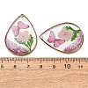 Brass & Transparent Epoxy Resin & Dried Flower Pendants RESI-G133-05G-03-3