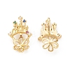 Brass Cubic Zirconia Peg Bails Pendants KK-I698-04G-2