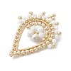 Faceted Round Natural Howlite & Glass Seed Beaded Pendants PALLOY-MZ01097-01-4