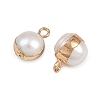 Natural Pearl Round Charms KK-D423-08G-2
