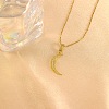Moon Brass Micro Pave Clear Cubic Zirconia Pendant Necklaces FS-WGD2E00-01-3