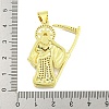 Rack Plating Brass Micro Pave Clear Cubic Zirconia Pendants KK-B091-30G-06-3