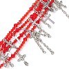 Red Glass Multi-Strand Beaded Bracelets BJEW-JB10709-4