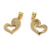 Brass Micro Pave Clear Cubic Zirconia Pendants ZIRC-J025-66G-2