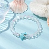 Beach Dolphin Dyed Synthetic Turquoise Bead Bracelets BJEW-JB10252-03-4