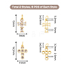 12Pcs 2 Style Rack Plating Brass Micro Pave Clear Cubic Zirconia Pendants ZIRC-HY0001-02-2