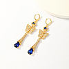 Elegant Brass Cubic Zirconia Butterfly Tassel Hoop Earrings KG8851-1