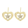 Brass Micro Pave Clear Cubic Zirconia Studs Earring for Women EJEW-S217-A06-1