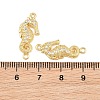 Brass Micro Pave Clear Cubic Zirconia Connector Charms CU-CBA56CE-10G-3