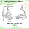 1Pc 925 Sterling Silver Micro Pave Clear Cubic Zirconia Bead Cage Pendants STER-PH0004-85P-2