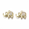 Brass Micro Pave Clear Cubic Zirconia Charms X-KK-S310-59-1