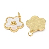 Brass Pave Natural Shell Pendants KK-U058-04G-2