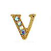 Alloy Gold Rhinetone Letters Nail Stud Cabochons MRMJ-S047-023V-1