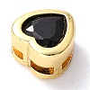 Brass inlaid Cubic Zirconia Slide Charms ZIRC-F125-01D-G-3