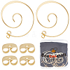 4 Pairs Brass Ear Studs EJEW-BBC0001-48-1