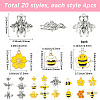 80Pcs 20 Styles Alloy Pendants FIND-SC0016-82-2