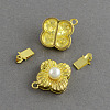 Flower Brass Box Clasps KK-R007-03-2