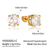 304 Stainless Steel Pave Cubic Zirconia Stud Earrings for Women KT7449-3-1