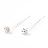Brass Micro Pave Clear Cubic Zirconia Flower Head Pins LS-KK-G413-01S-1