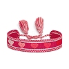 Valentine's Day Theme Polyester Cord Bracelets PW-WG22032-03-1