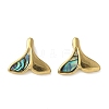 Fishtail Shape 304 Stainless Steel Natural Paua Shell/White Shell Charms STAS-U037-07G-01-1