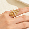 Brass with Plastic Pearls Finger Rings for Women ZR2109-4