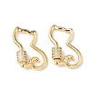 Brass Micro Pave Clear Cubic Zirconia Screw Carabiner Lock Charms LS-KK-Z118-06G-06-1