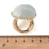 Natural Flower Amazonite & Alloy Finger Rings for Women RJEW-G375-01G-06-5