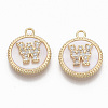 Brass Micro Pave Cubic Zirconia Pendants KK-T062-04W-NF-1