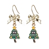 4 Pairs 4 Styles Christmas Theme Alloy Enamel Dangle Earrings EJEW-JE06562-4