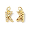 Real 18K Gold Plated Brass Micro Pave Clear Cubic Zirconia Charms KK-E068-VB452-K-1