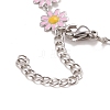 Enamel Daisy Link Chain Necklace NJEW-P220-01P-5