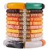10Pcs 10 Style Handmade Polymer Clay Heishi Beaded Stretch Bracelets Set with Heart BJEW-SW00036-01-1