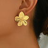Stylish 201 Stainless Steel Striped Flower Stud Earrings LS-CN5900-2-2