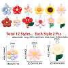 SUNNYCLUE 24Pcs 12 Style Resin Pendants RESI-SC0002-20-2