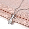 Angle Stainless Steel Pendant Necklace PW-WG1C46B-01-4