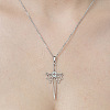 Non-Tarnish 201 Stainless Steel Hollow Sword Pendant Necklace NJEW-OY001-95-1