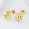 Pumpkin Stripe 304 Stainless Steel Stud Earrings for Women VG3470-1
